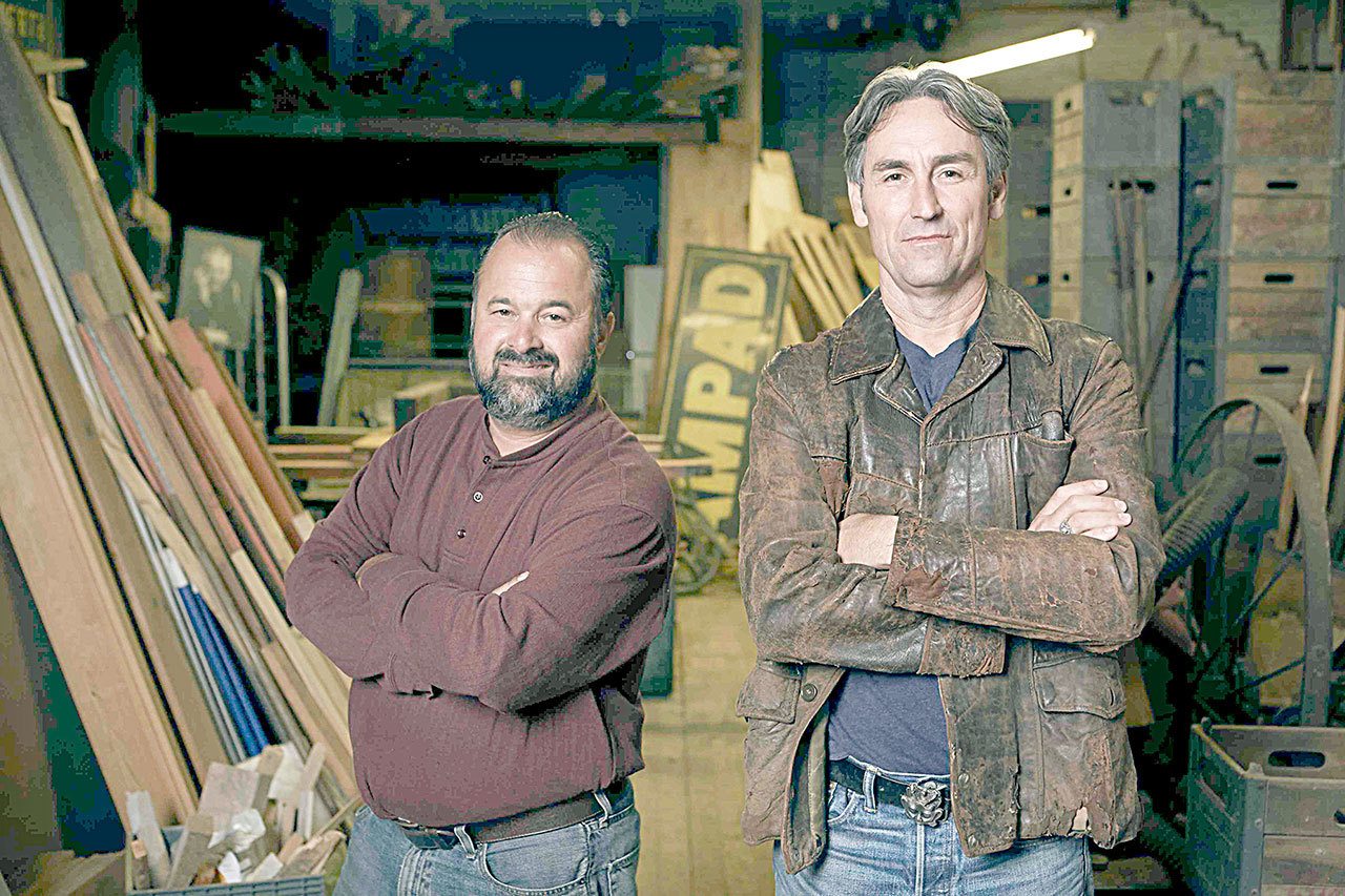 “American Pickers,” a reality TV series on History Channel starring Frank Fritz, left, and Mike Wolfe, will be filming in Washington state next month, and crews are seeking input from area residents about potential sites to explore. (Zachary Maxwell Stertz)