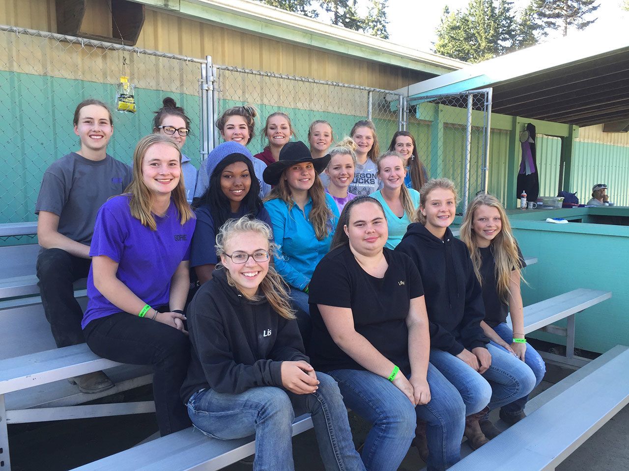 Several members of 4-H performed well enough at last weekend’s Clallam County Fair to qualify for the Washington State Fair next month in Puyallup. Shown here, in the back row from left, are Katie Marchant, Haylie Newton, Natalie Blankenship, Emily Gear, Sierra Ballou, Madison Green and Cassidy Hodgin; middle row from left, Sophie Marchant, Ebony Billings, Madison Ballou, Emily Menshew and Kaylie Graf; and front row from left, Lisi Hanson, Lillian Batton, Abigail Hjelmeseth and Cassie Roark.