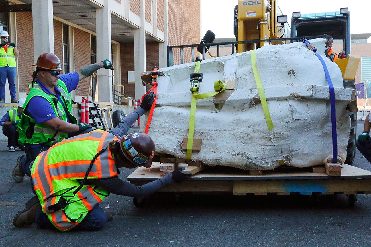 Rare Tyrannosaurus rex skull arrives at Seattle museum