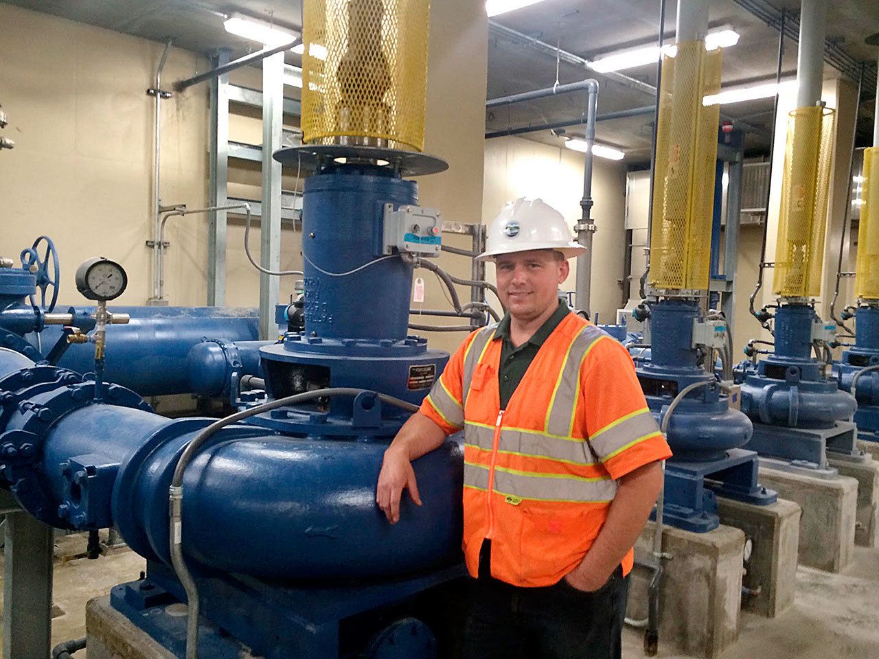 City Civil Engineer Jeff Bender said the new combined sewer overflow pumps can push 28 million gallons of sewage a day to the city’s treatment plant. (Paul Gottlieb/Peninsula Daily News)