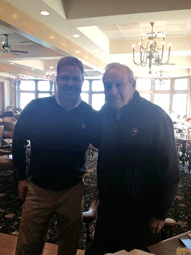 Cedars at Dungeness General Manager Bill Shea, left, met sports legend Arnold Palmer while staying at Arnold Palmer’s Bay Hill Club & Lodge three years ago.