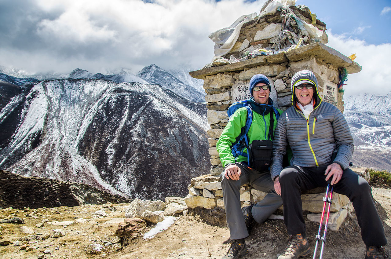 Dave Hahn                                Port Townsend native Leif Whittaker, left, and his father Jim Whittaker on the trail to Mount Everest Base Camp in 2012.