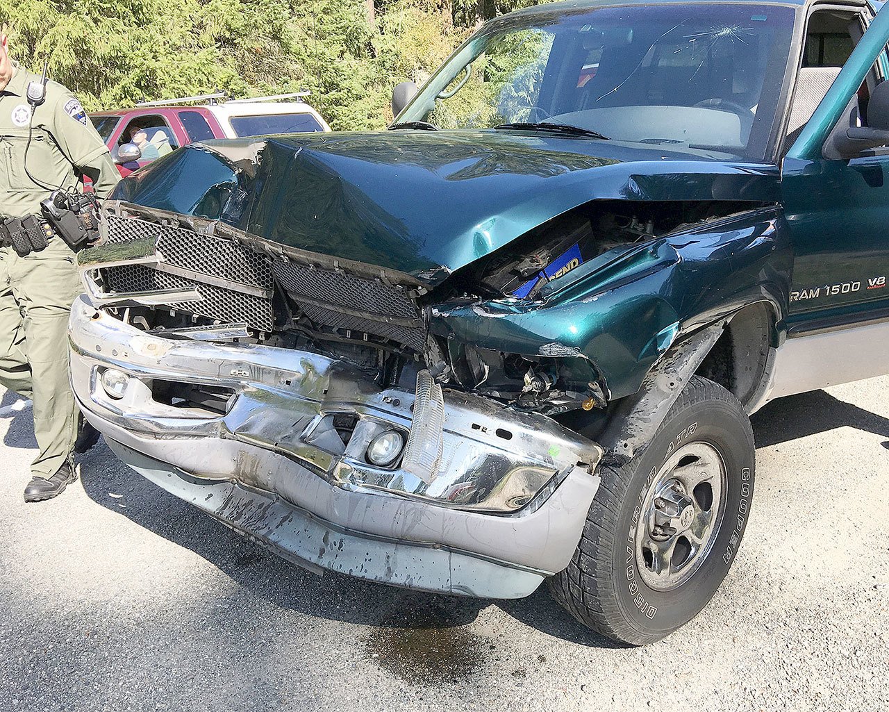 Bill Beezley/East Jefferson Fire-Rescue                                A Dodge Ram left the scene of an accident Tuesday afternoon on South Discovery Road and was located at Cape George Road and Nelson’s Landing.