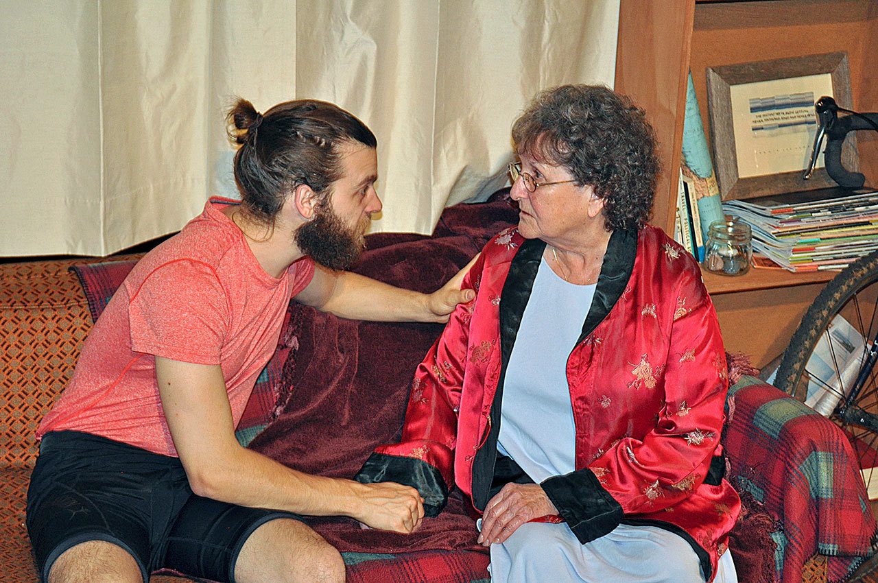 Amy Herzog’s dramedy, “4,000 Miles,” opens tonight at Key City Playhouse in Port Townsend. It stars Anthony Lee Phillips as Leo, at left, and Diane Thrasher as his grandmother Vera. (Key City Public Theatre)