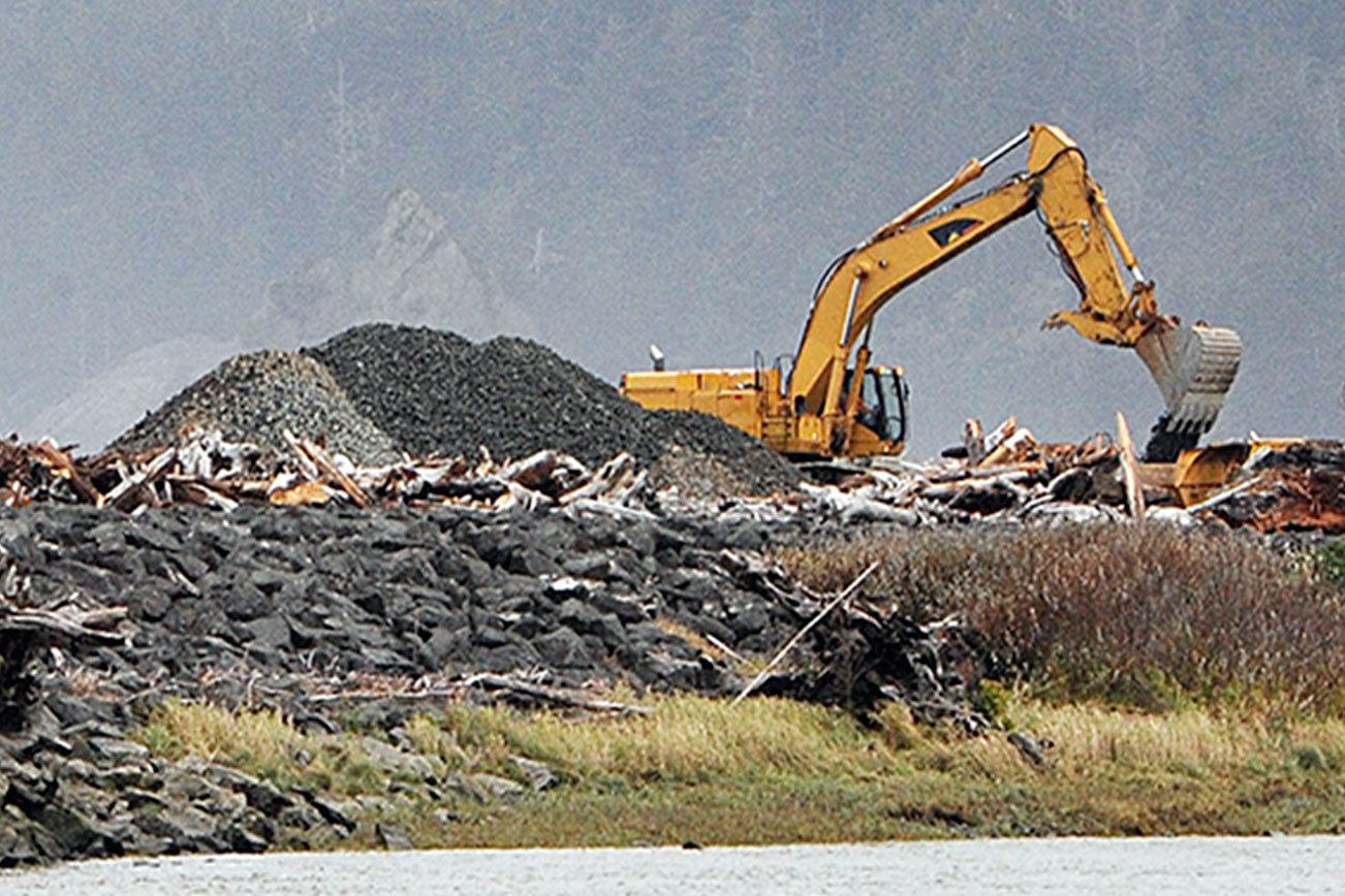 Work underway on damaged section of Rialto revetment at La Push