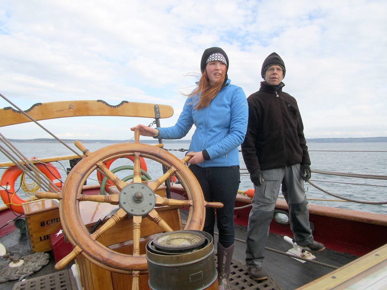 Students from Port Townsend High School spent a night sailing on the Adventuress out of Port Townsend on a field trip as part of the district’s Maritime Discovery Initiative. (Kelley Watson/Port Townsend High School)