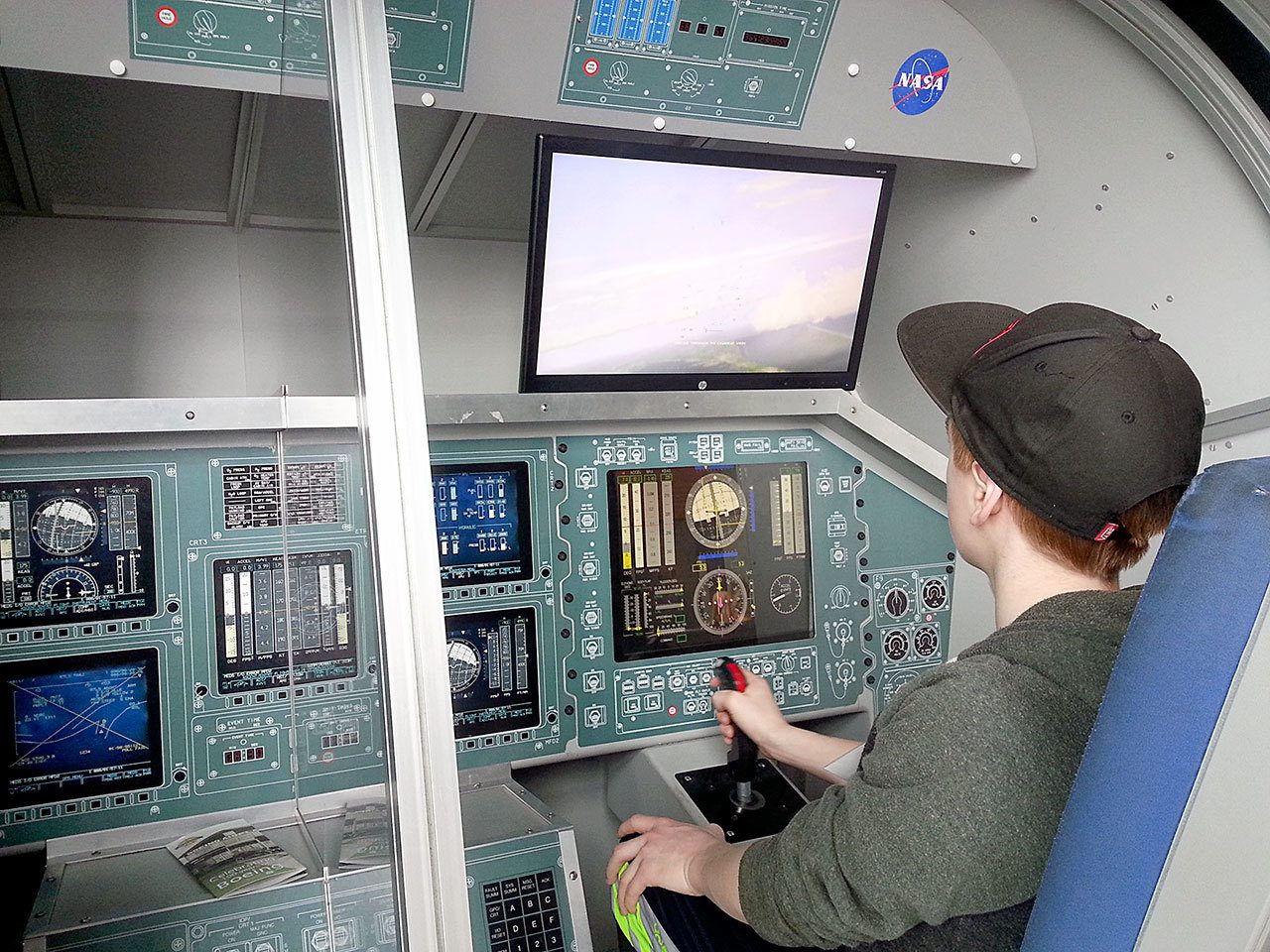 Cyras Mills, then a Hamilton sixth-grader, during a 2015 trip funded by the Port Angeles Education Foundation to the Museum of Flight in Seattle. Cyras is now a seventh-grade student at Stevens Middle School. (Port Angeles School District)