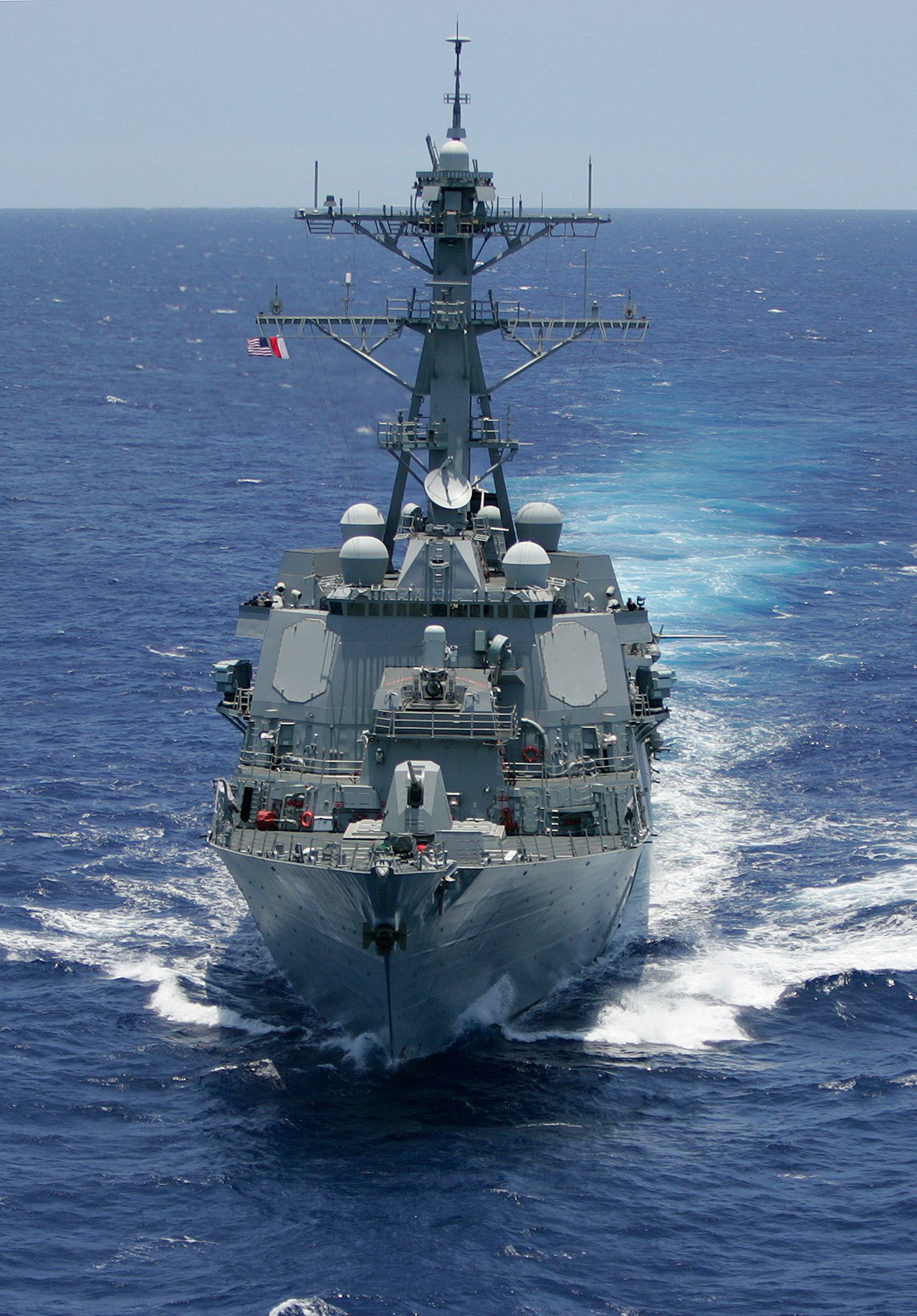 The U.S. Navy destroyer USS Howard sails off the coast of Hawaii during sonar exercises in 2008. The U.S. Navy has finalized a plan to expand sonar testing and other warfare training off the coasts of Washington and Oregon. (Hugh E. Gentry/The Associated Press)