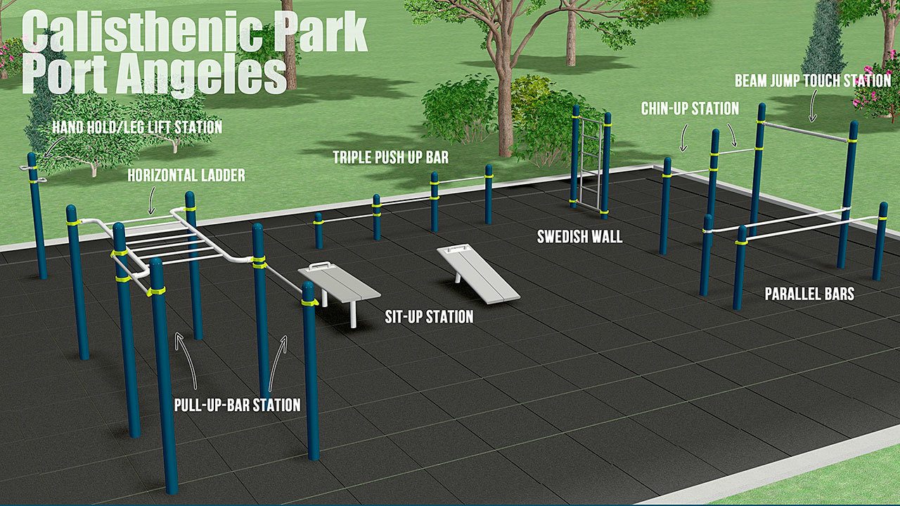 A rendering of a proposed calisthenics park in Port Angeles.                                A rendering of a proposed calisthenics park in Port Angeles.