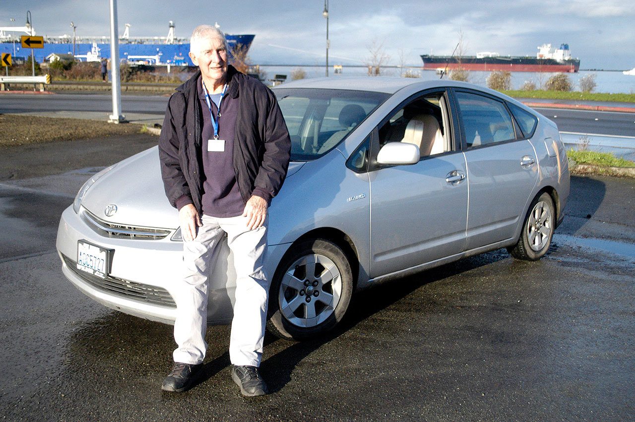David Shargel of Port Angeles is a volunteer driver with Road To Recovery and takes cancer patients to appointments in his Toyota Prius. He said he does the job because it is good karma and feels good to help those in need. (Chris McDaniel/Peninsula Daily News)
