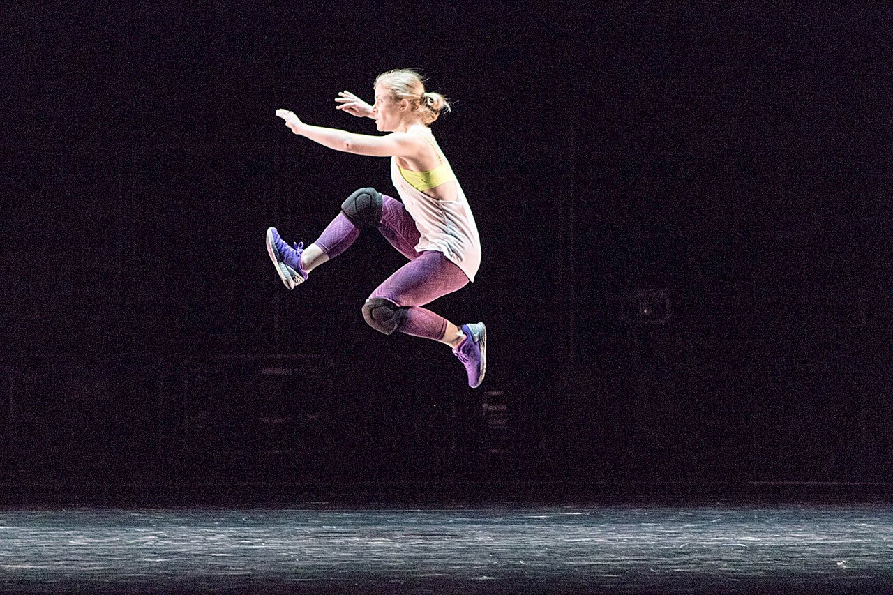 Jessie Young performs at the Krannert Center for the Performing Arts at University of Illinois at Urbana-Champaign. Young is from Port Angeles and is currently an NYC-based dancer, teacher, and choreographer. (Natalie Fiol)