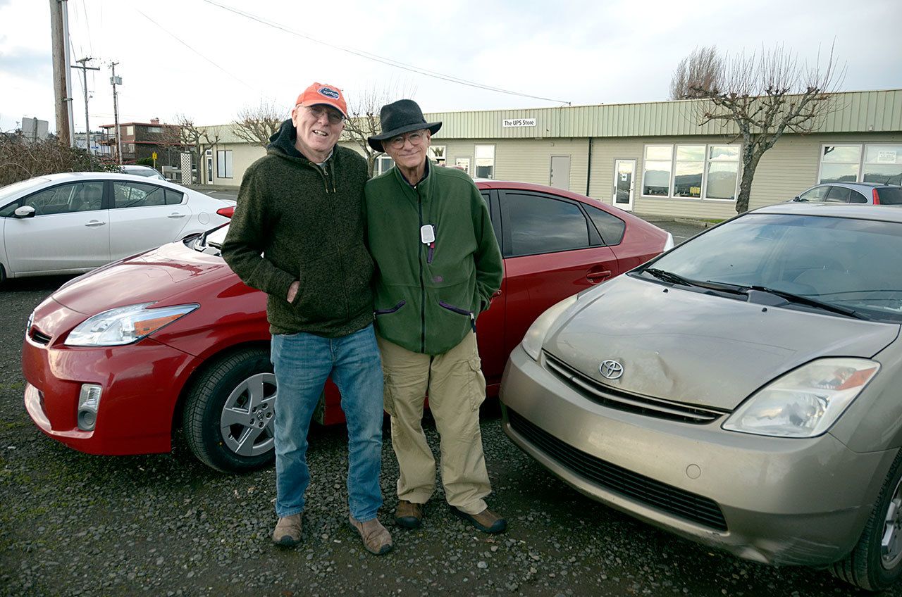 Jim Birdsall and Chester Prudhomme are friends and drivers for the Ecumenical Christian Helping Hands Organization. (Cydney McFarland/Peninsula Daily News)