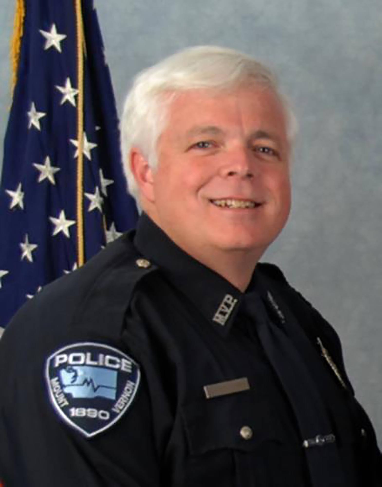 In this undated photo released by the Mount Vernon Police is shown 61-year-old Police Officer Mike “Mick” McClaughry, who suffered a gunshot wound to the head while investigating a reported shooting in a Mount Vernon neighborhood in Washington. (Mount Vernon Police via AP)