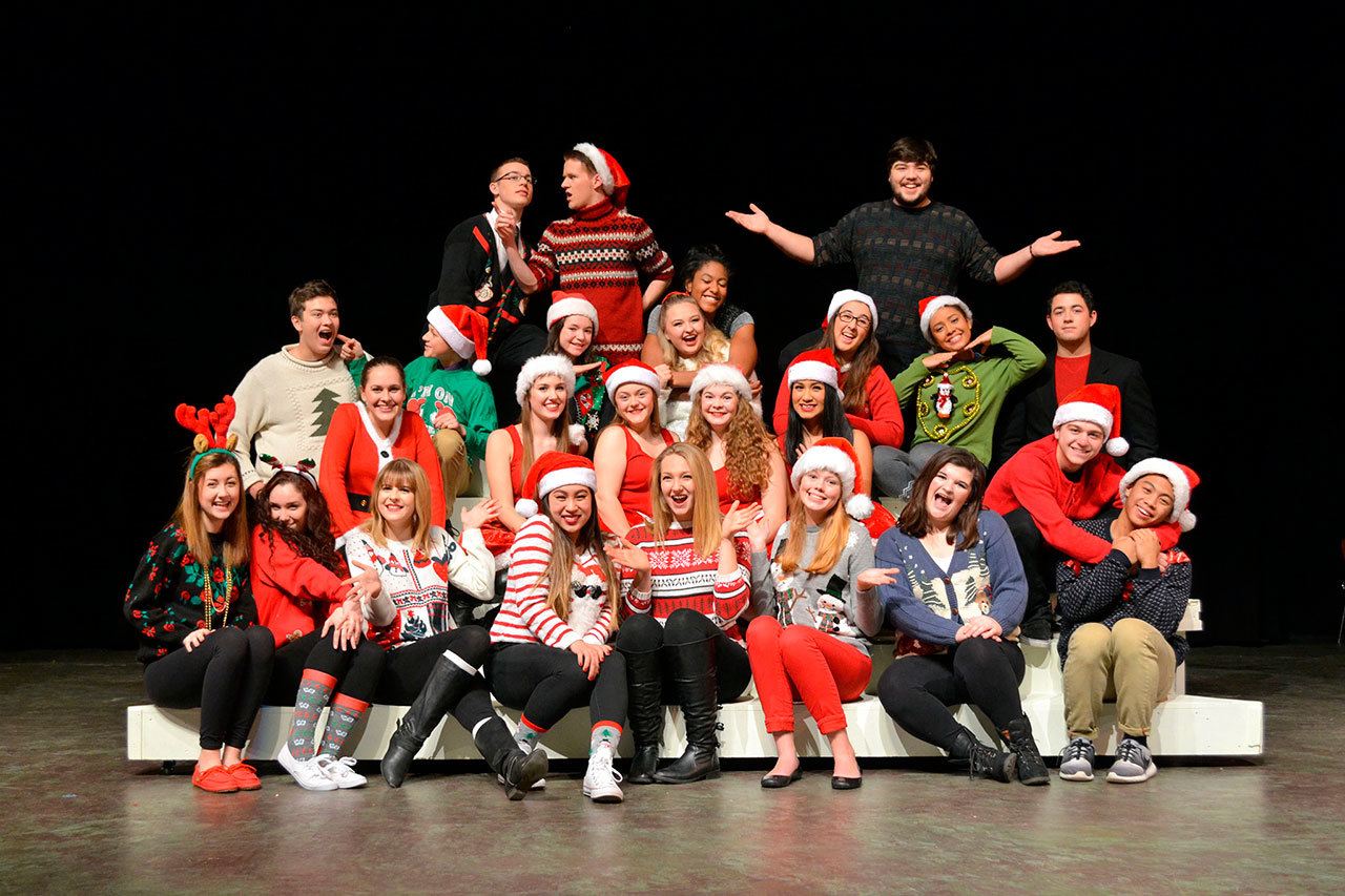 The senior class play at Sequim High School features 22 seniors singing and dancing for “A Holiday Spectacular” on Dec. 9-10 and Dec. 16-17. (Matthew Nash/Olympic Peninsula News Group)