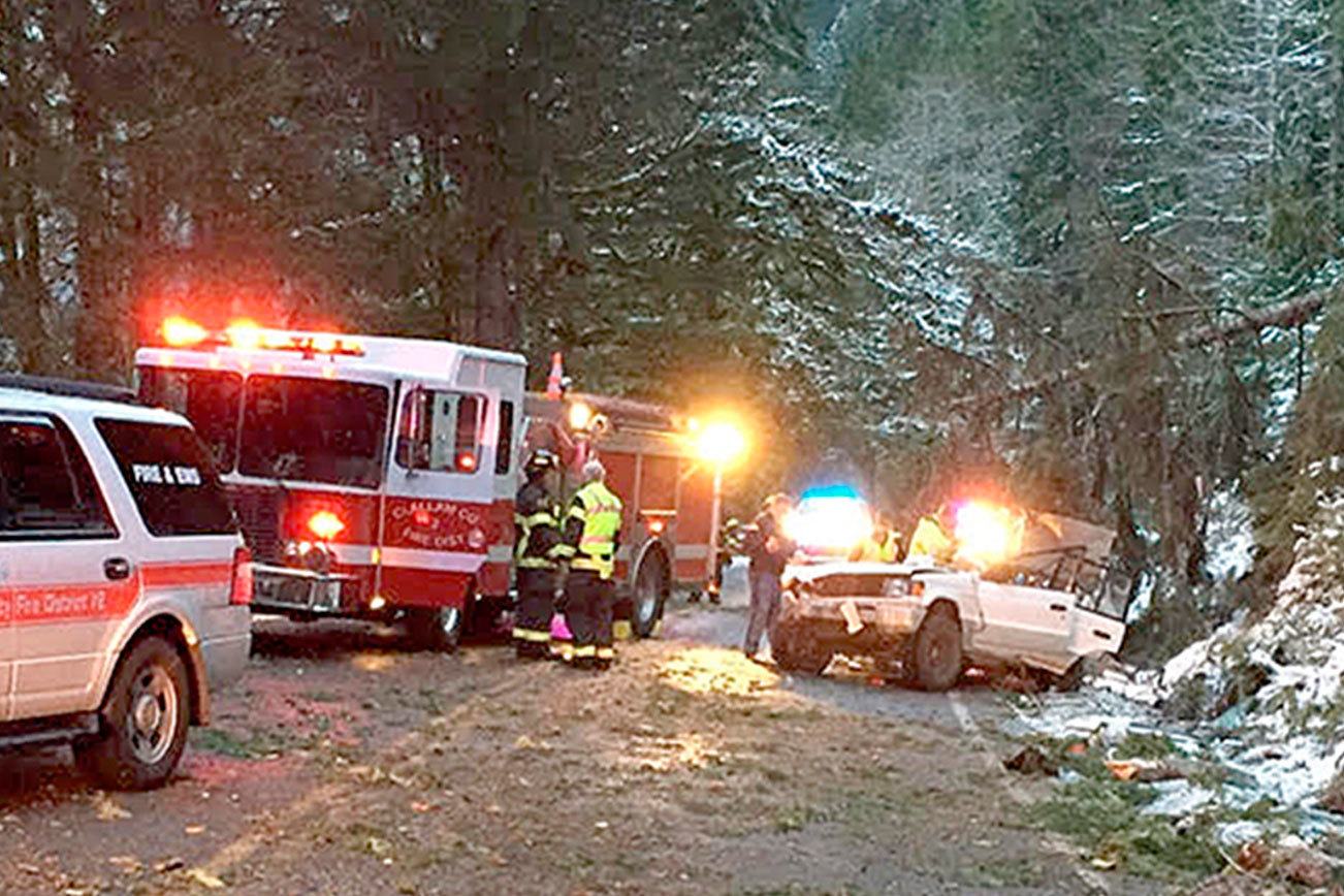 Boy killed in wreck at Lake Crescent; four others injured when tree strikes SUV