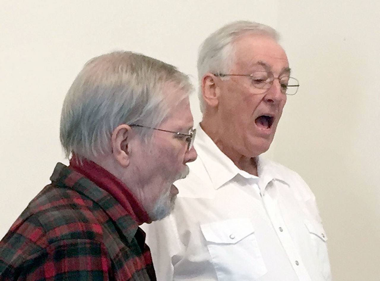 Blues belters Jeff Johnson and Scott Rosekrans will sing along with others during a benefit concert Saturday for the Port Townsend Friends Meeting at the Friends Meetinghouse, 1841 Sheridan St.