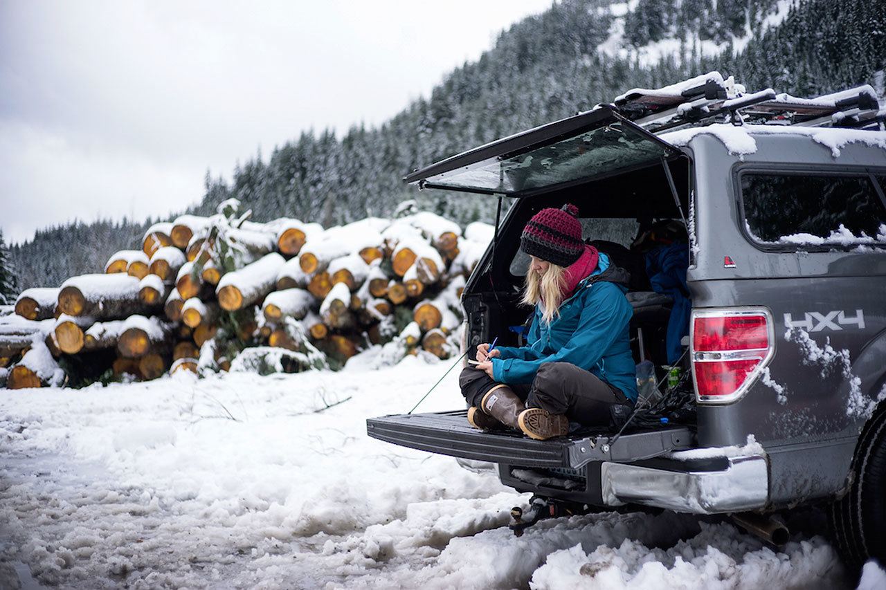 Workshop leader Charlotte Austin writes where it comes naturally — from the back of a truck while the adventure is fresh. The writer, editor and mountain guide will host a writing workshop at Feiro Marine Center in Port Angeles on Saturday.