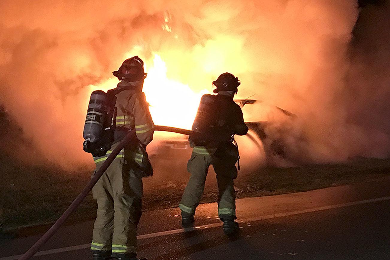 Fire destroys car in Port Townsend