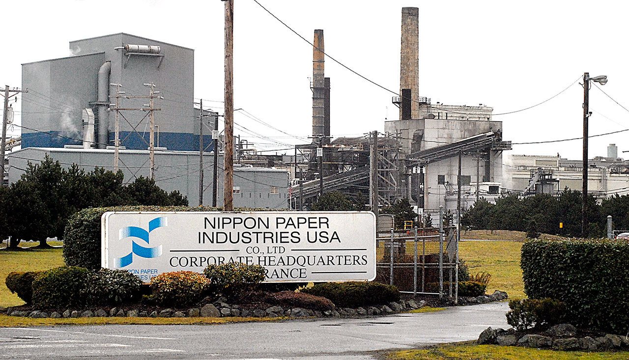 The Nippon Paper Industries USA Port Angeles mill and cogeneration plant had been the subject of a lien imposed by Clallam County. (Keith Thorpe/Peninsula Daily News)