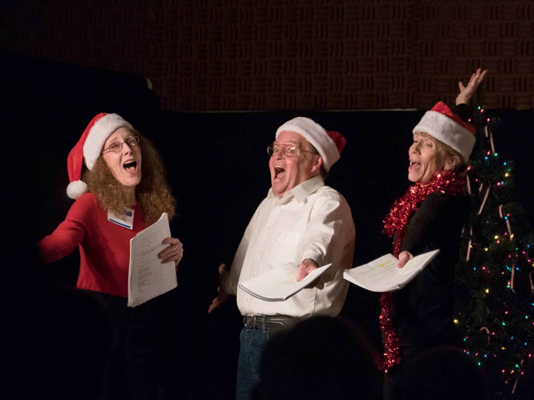“The Christmas Bench” from November 2015 featured, from left, Barbara Drennan, Ric Munhall and Teresa Pierce. (Readers Theatre Plus)
