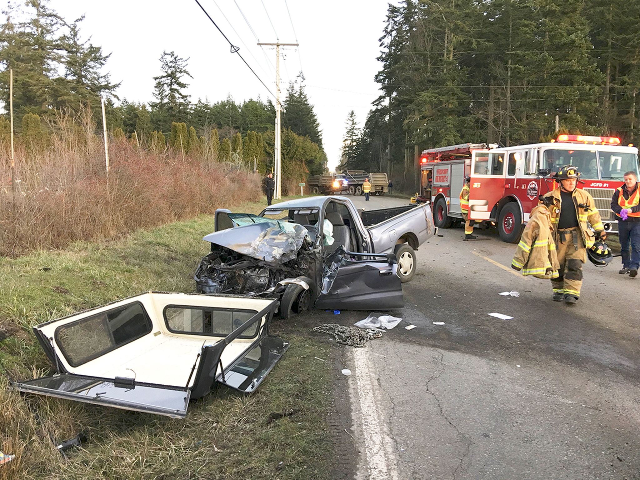 Port Townsend woman in critical condition after head-on wreck with dump truck