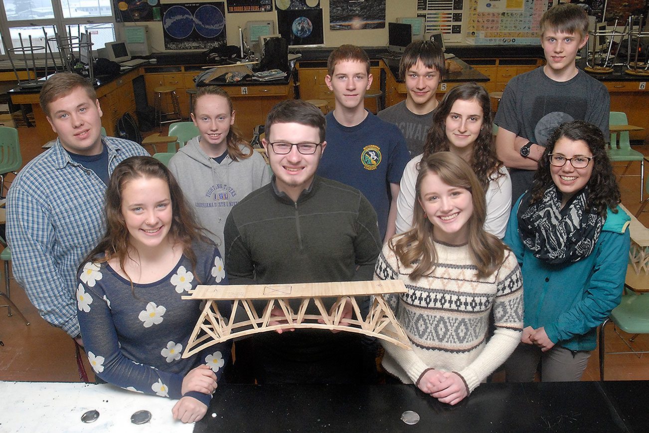 Students sweep Popsicle Stick Bridge Competition
