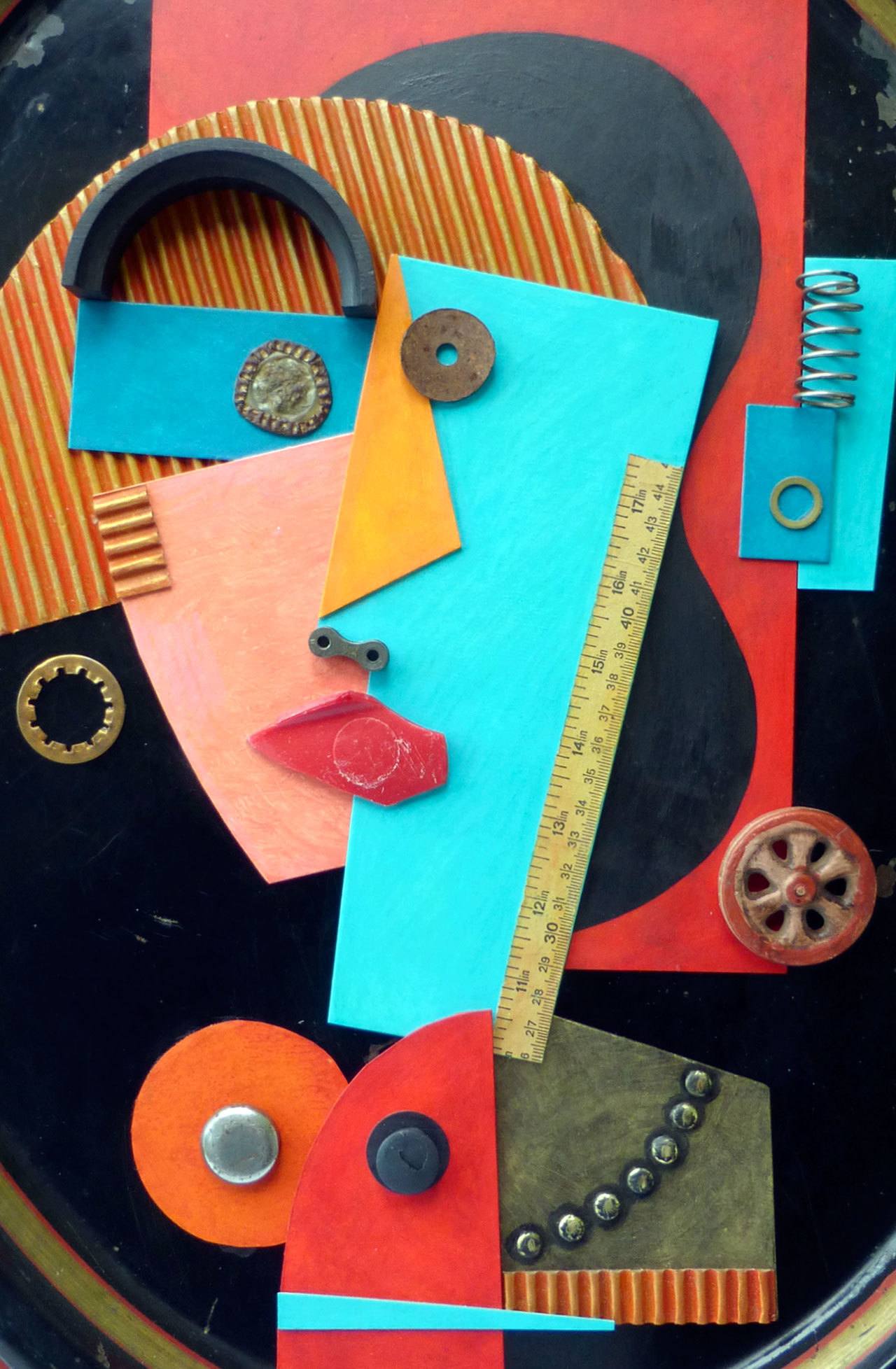 A portrait of an artist assemblage by Karin Anderson.