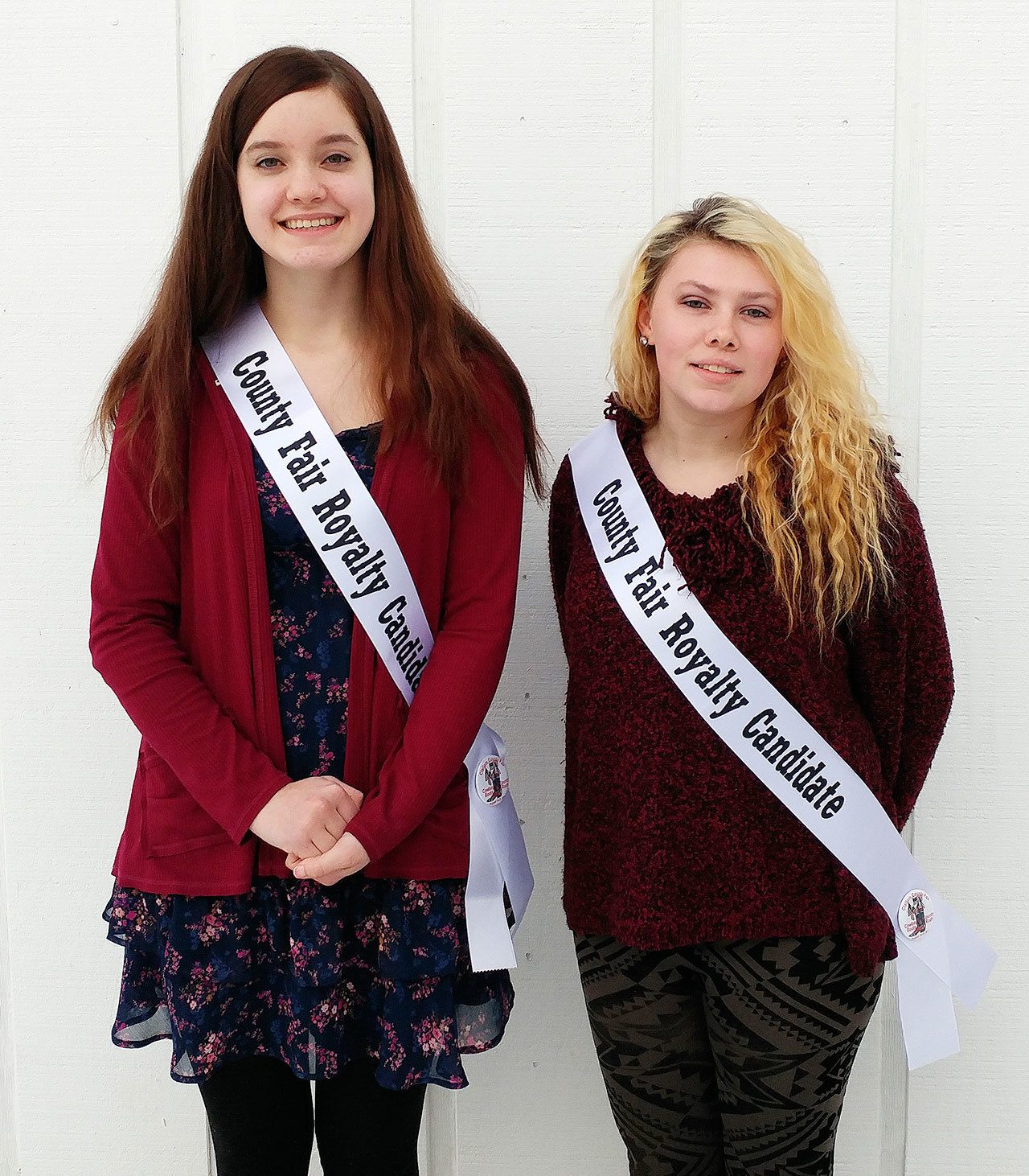 Janeydean O’Connor, left, and Marykate Napiontek are candidates for 2017 Clallam County Fair royalty court.
