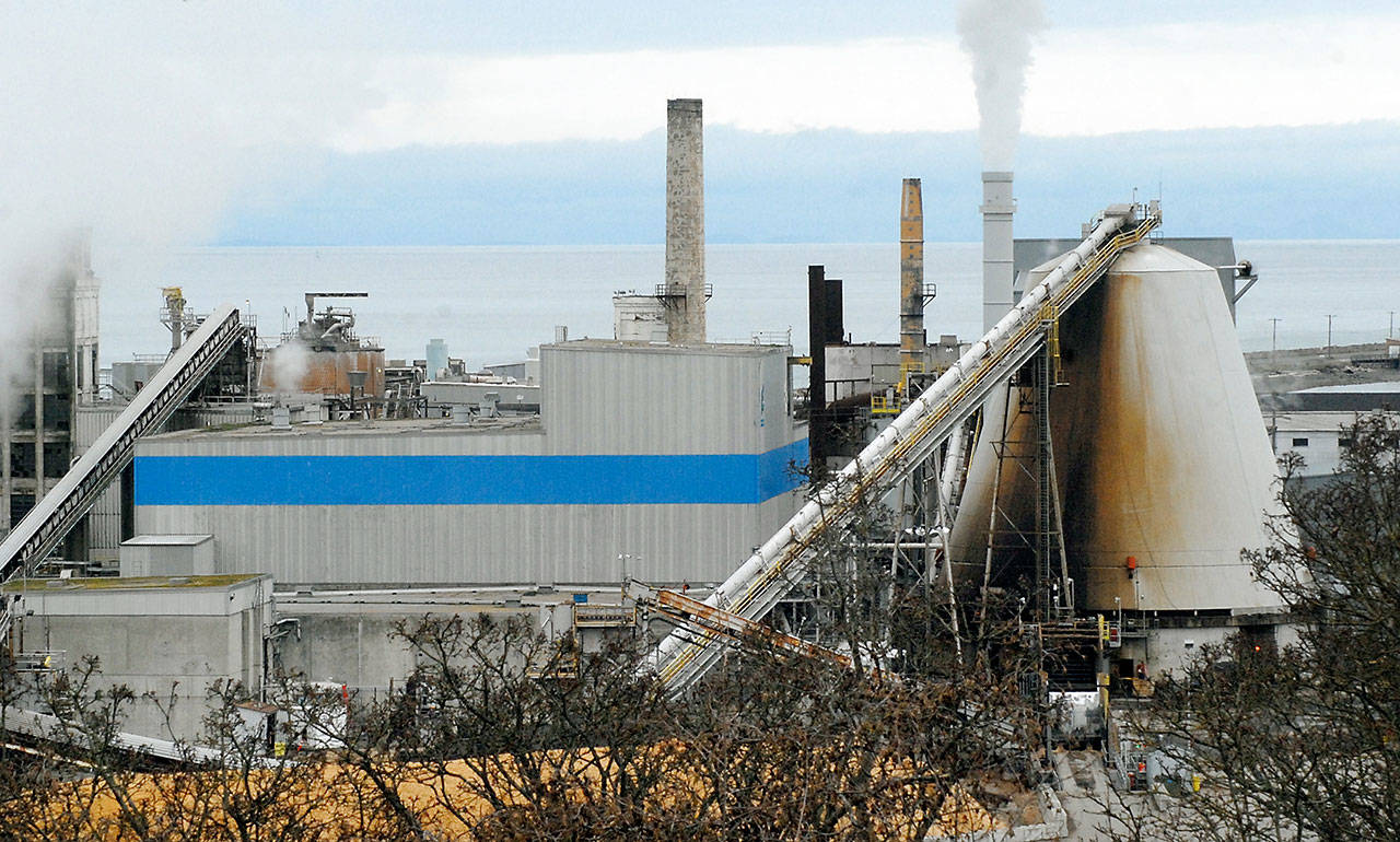 The Nippon Paper Industries USA mill in Port Angeles, seen from Crown Park on Thursday, has been sold to Mexico-based Bio Pappel. (Keith Thorpe/Peninsula Daily News)