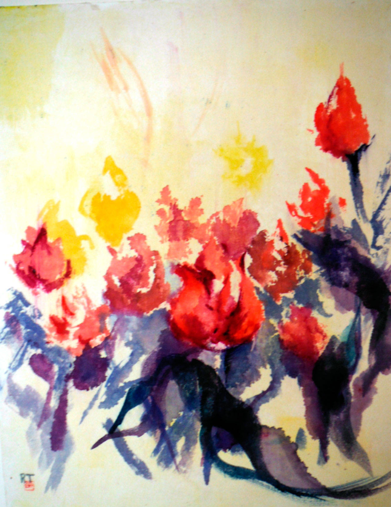 Ryoko Toyama’s “March Bloom” will be on display at Blue Whole Gallery during First Friday Art Walk in Sequim tonight.