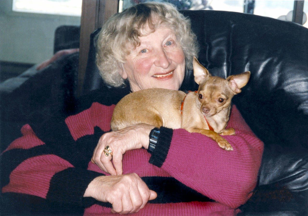 Elsa Schmidt and her dog, Ditto.
