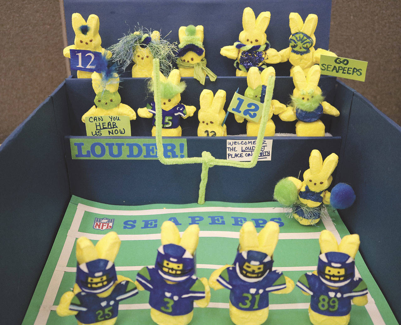 Peeps Picnic — or Seapeeps — is among the dioramas on display at the Sequim Civic Center.