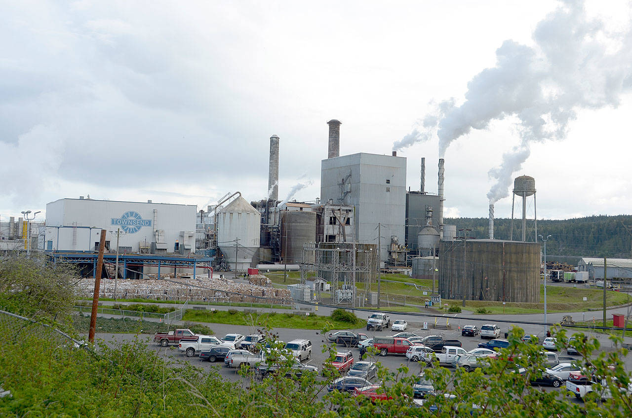 The Port Townsend Paper Co. mill has been fined by the state Department of Ecology due to two emissions incidents in 2016. (Cydney McFarland/Peninsula Daily News)