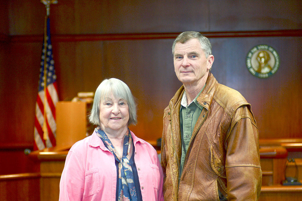 Court Appointed Special Advocates Mary Lawrence and Hugh Mullen hope more people would consider becoming CASA volunteers. About two-thirds of kids in the family court in Clallam County do not have a CASA. (Jesse Major/Peninsula Daily News)