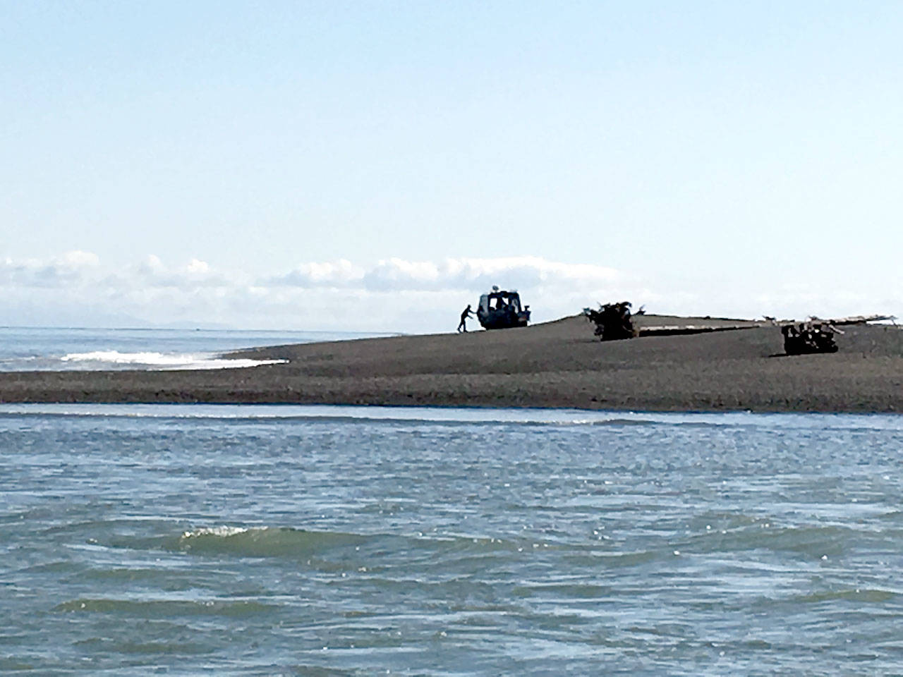 A fishing boat was stranded at the mouth of the Elwha River last weekend during fishing season for halibut and cod.