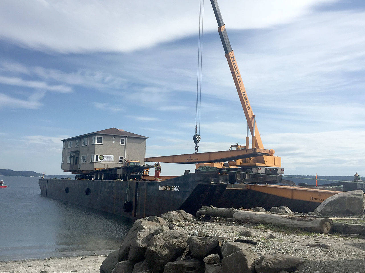 Power outages are expected across Port Townsend today and some streets might be closed as an apartment building is moved from a barge at the waterfront. (Cydney McFarland/Peninsual Daily News)
