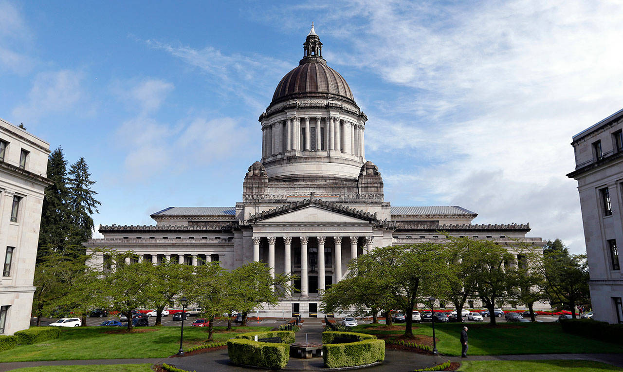 The Washington Legislative Building is seen last month in Olympia. (Elaine Thompson/The Associated Press)
