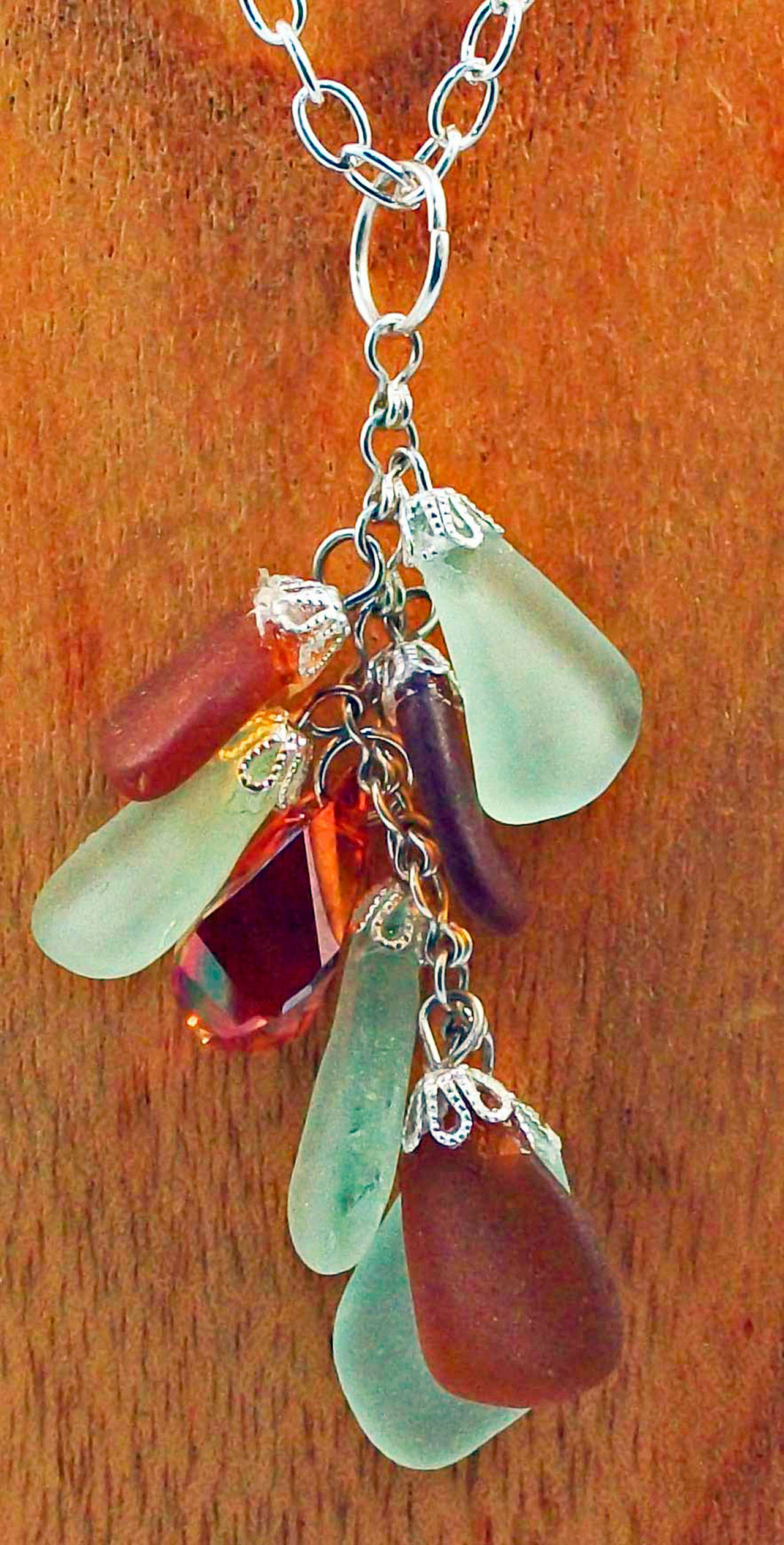 Nancy Rody’s sea glass jewelry is on display at Gallery 9