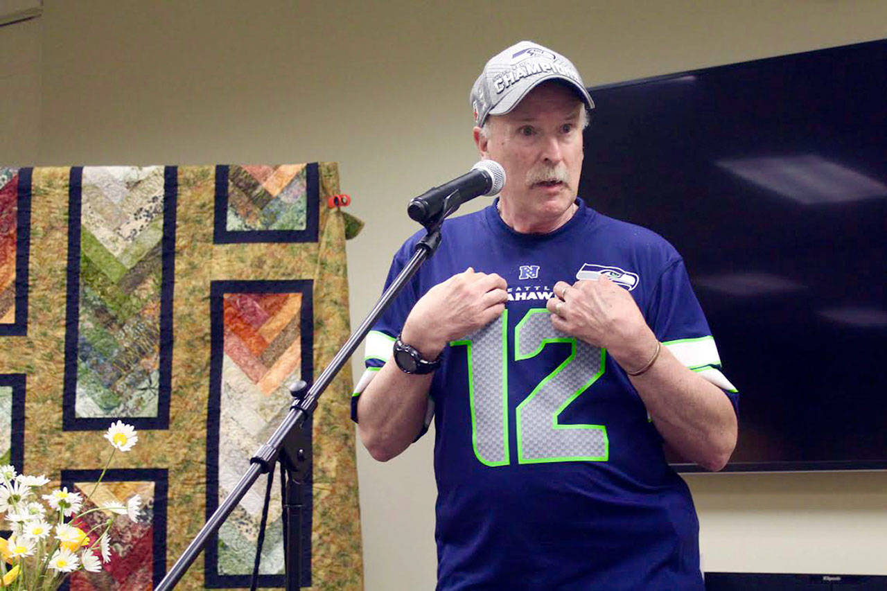 Bob Nuffer is among the field of competitors in the annual Liars Contest at the Port Angeles Library on Saturday. (Ingrid Nixon)