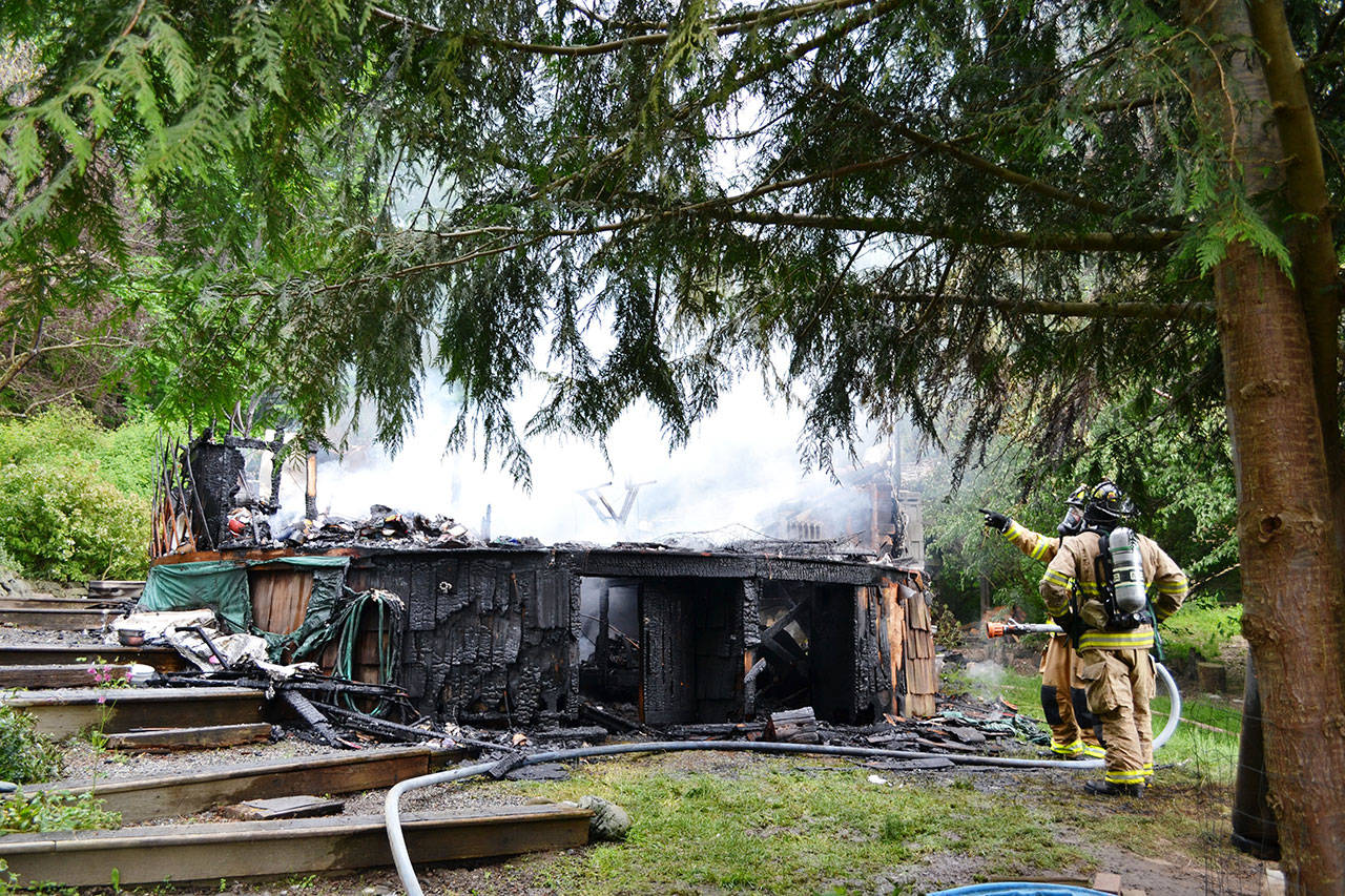 Firefighters found a full-involved blaze at a yurt on Egg & I Ridge Road on Thursday. (East Jefferson Fire-Rescue)