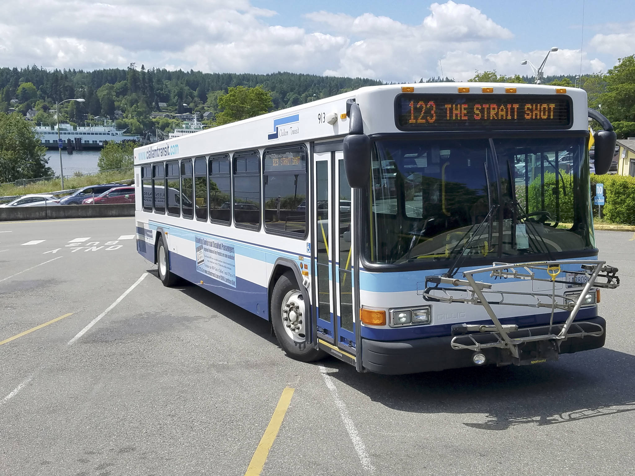 Clallam Transit                                Clallam Transit’s Strait Shot bus service between Port Angeles and Bainbridge Island started June 17.