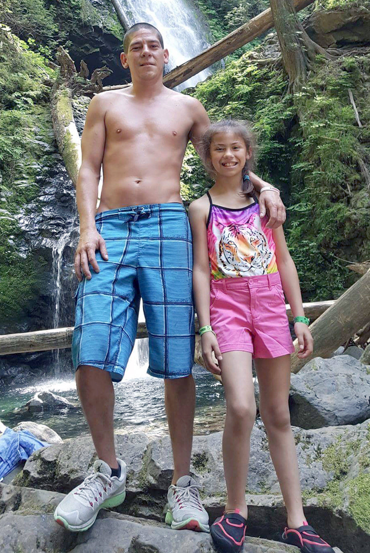 Jesse Cruz, pictured here with little sister, Vivianna Cruz, was reported missing Saturday after swimming in the Duckabush River near Brinnon. (David Ramirez)