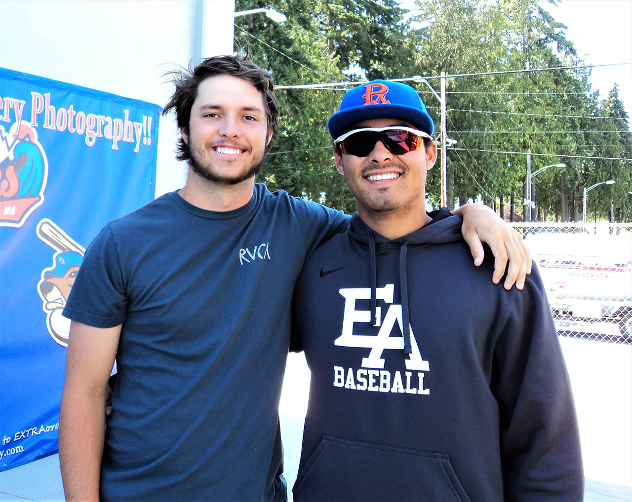 Pierre LaBossiere/Peninsula Daily News The Lefties&rsquo; pitcher Nick Bonniksen, left, and catcher Brody Kato were selected to the West Coast League All-Star game.