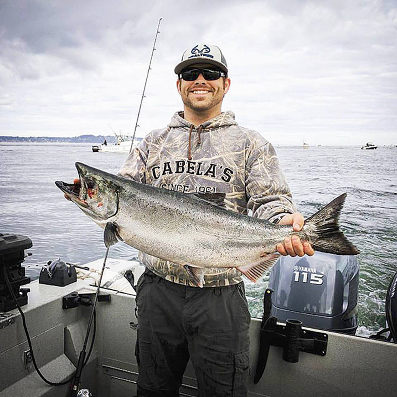 Port Townsend’s Zack Dean caught this 16-pound hatchery chinook during the Marine Area 9 opener off Midchannel Bank using a coho killer spoon. Dean’s brother Jesse and father Cary also brought in kings during the opener.