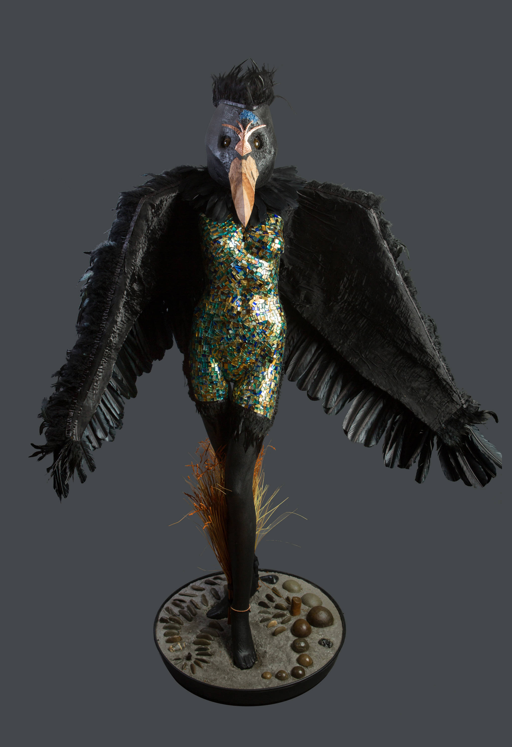 The Art Jam 2017 art show and sale will feature a contributing mixed-media piece called “Our Raven,” a 6-foot-tall mannequin woman with a mosaic body, carved raven head and feathers. This piece was inspired by a friend of artists involved in Art Jam who died last year after battling cancer.