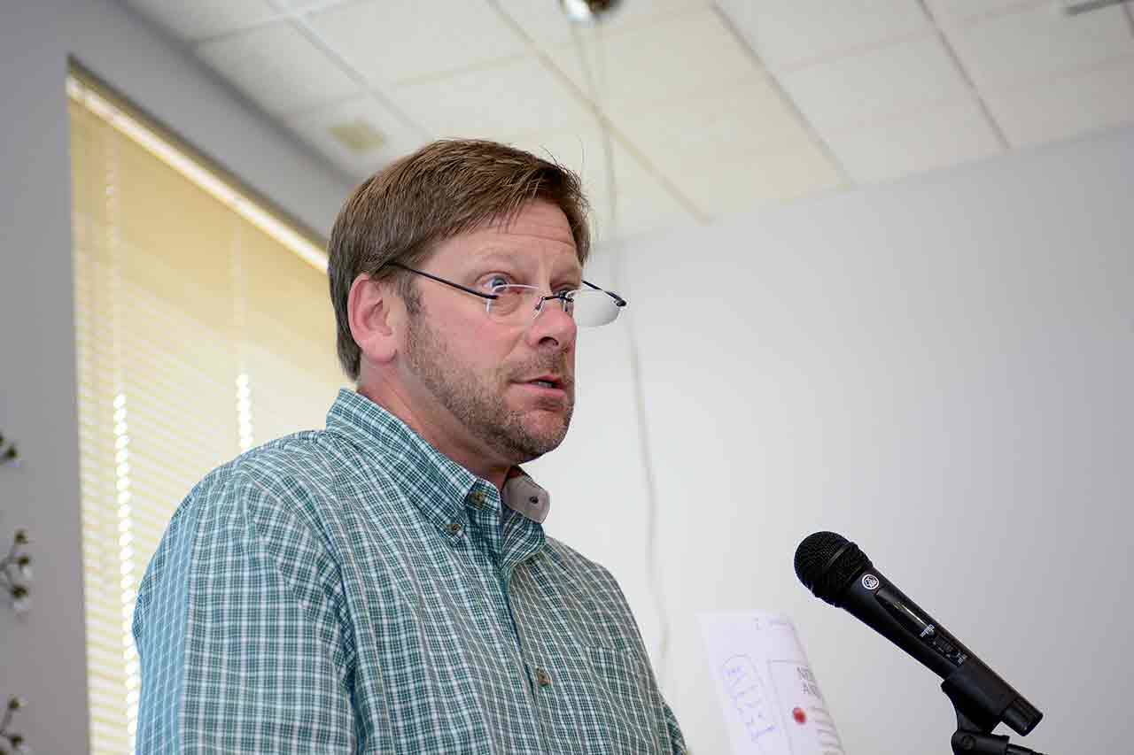 State Rep. Mike Chapman, D-Port Angeles, told the Port Angeles Business Association on Tuesday there is no reason the state Senate shouldn’t pass the House-approved state capital budget. (Jesse Major/Peninsula Daily News)​