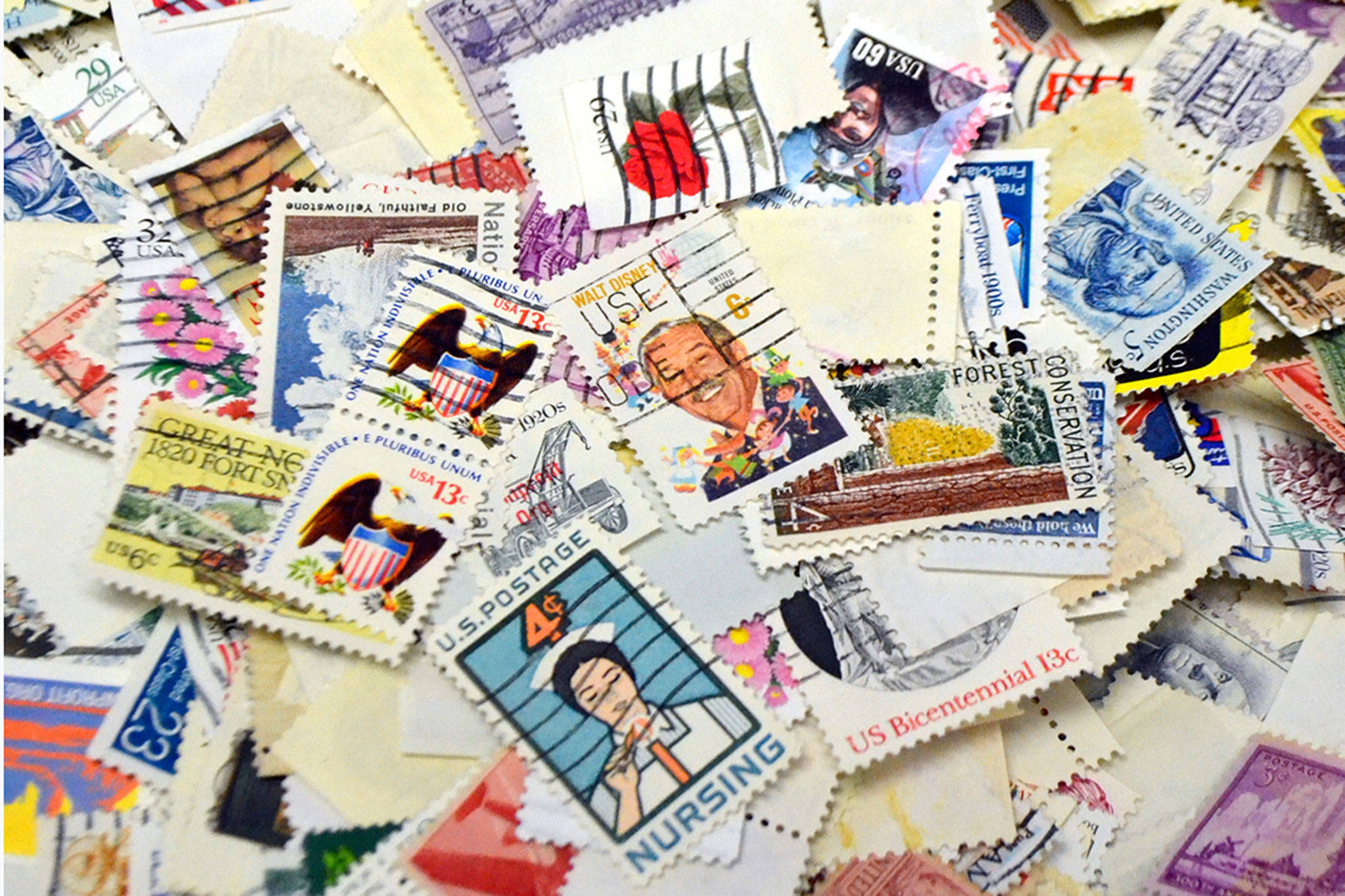 This year’s Strait Stamp Society show Saturday features 15-plus vendors and tens of thousands of stamps sold individually and in collections. (Matthew Nash/Olympic Peninsula News Group)