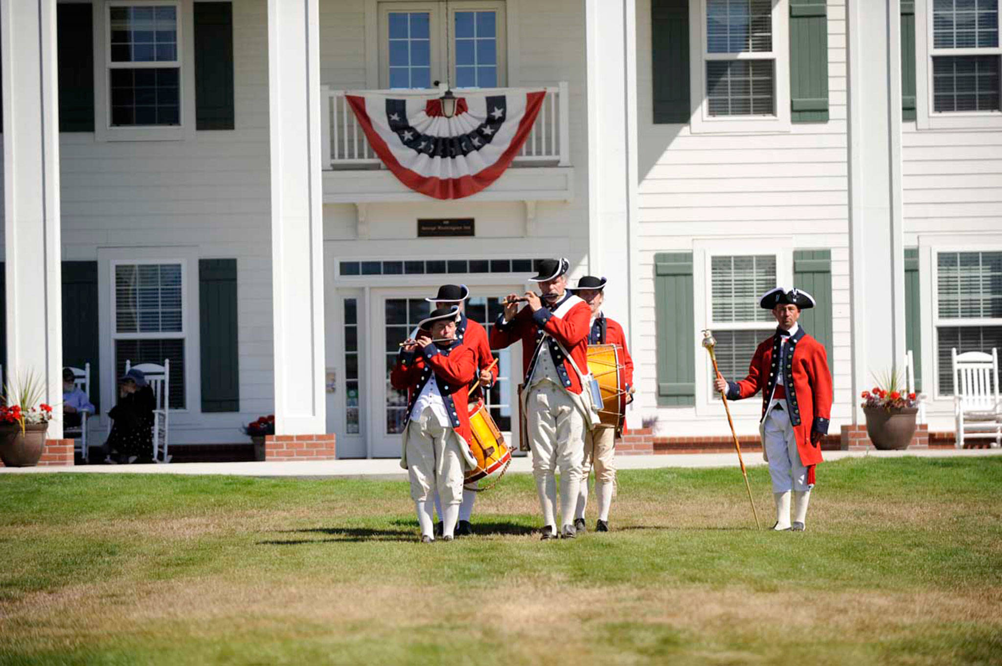 The Seattle area-based Columbia Fife & Drum Corps, seen here performing in 2016, returns to play at the Northwest Colonial Festival this week at the George Washington Inn. (Matthew Nash/Olympic Peninsula News Group)