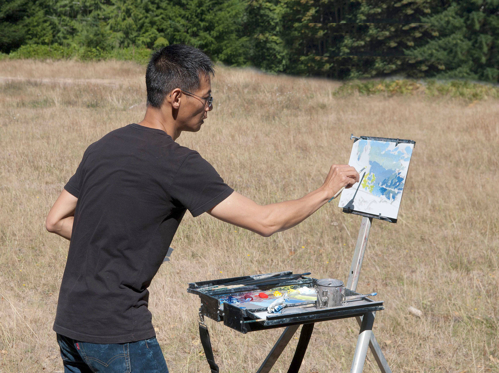 Yong Hong Zhong gives a demonstration at last year’s Paint the Peninsula event. (Paint the Peninsula)