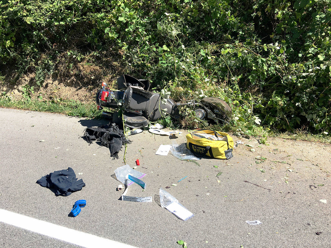 A man was killed and a woman was airlifted to Harborview Medical Center in a motorcycle accident in Port Townsend on Monday. (Bill Beezley/East Jefferson Fire-Rescue)